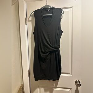Black casual dress flattering torso wrap